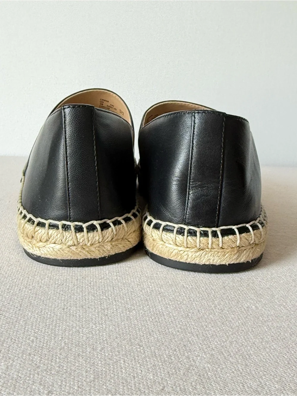 Coach Cruz Espadrille Leather Loafer Black CR848 Size 7